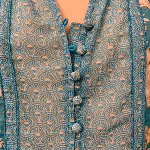 Zac & Rachel Boho 3/4 Sleeve Print Blouse - Picture 3 of 13